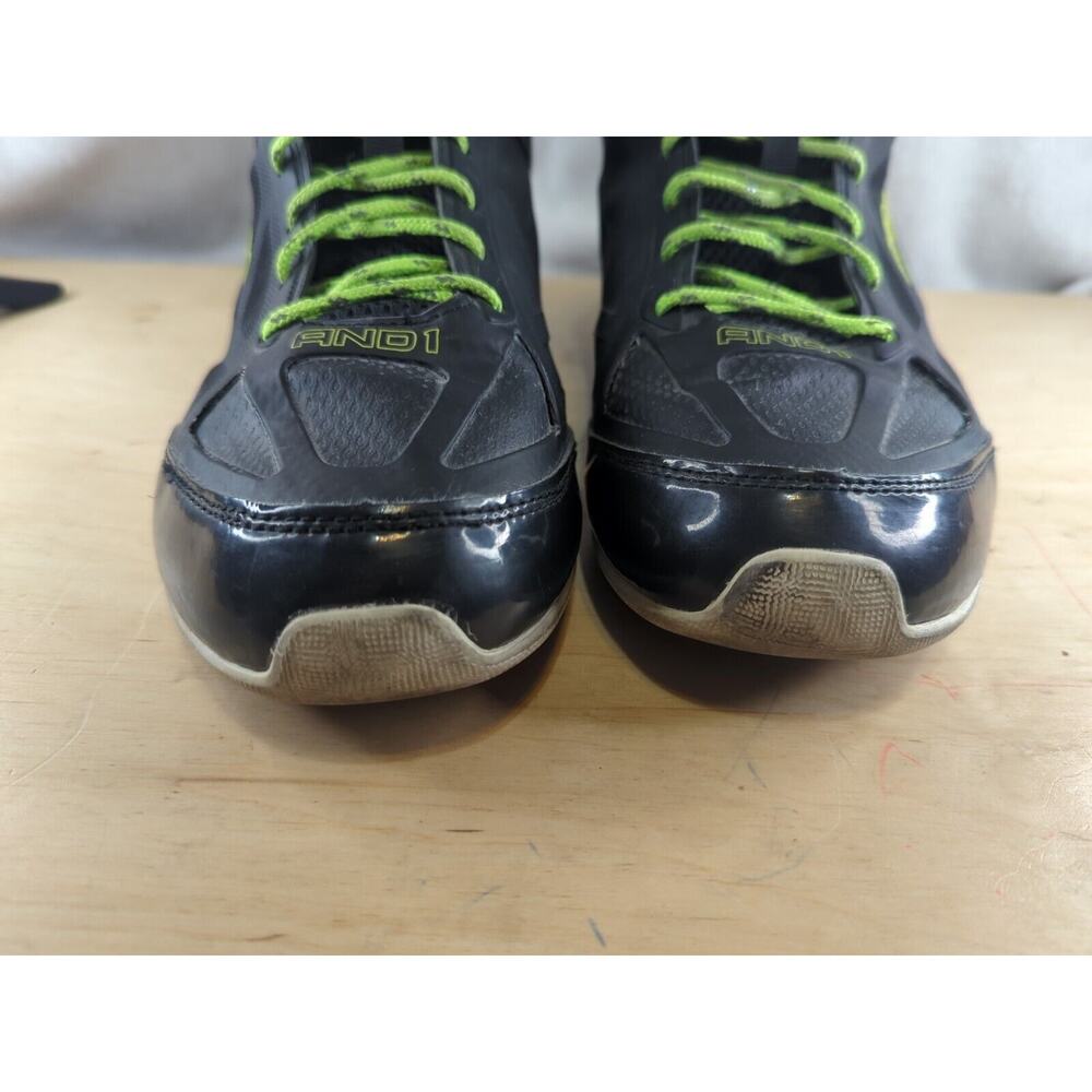 And1 Playoff Black Mid-rise Athletic Shoes Non Marking Lace Up Sneakers Mens 10 - Picture 2 of 11